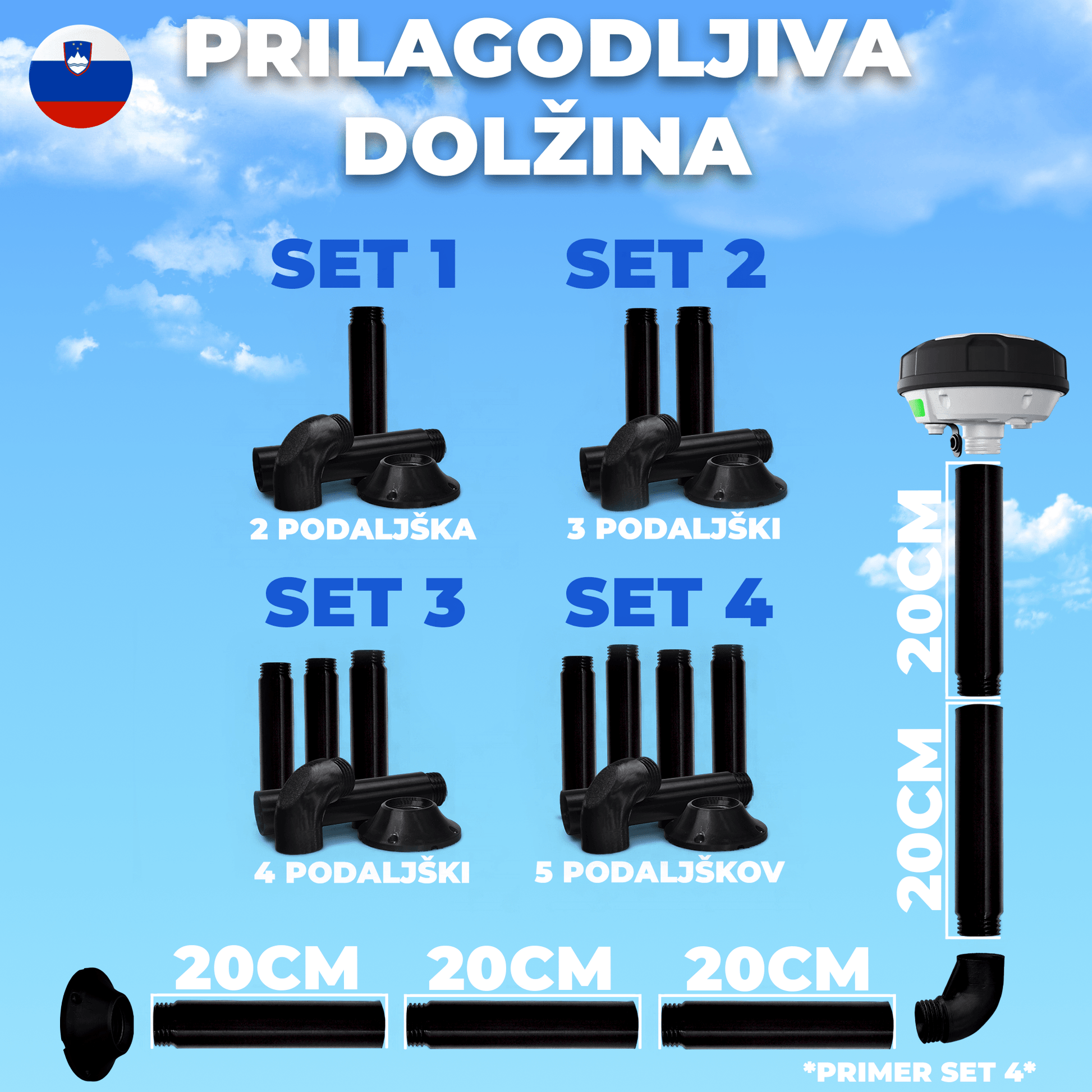 Verstellbare RTK - Halterung für Mammotion Luba 2, 2X & Yuka - Exact Designs
